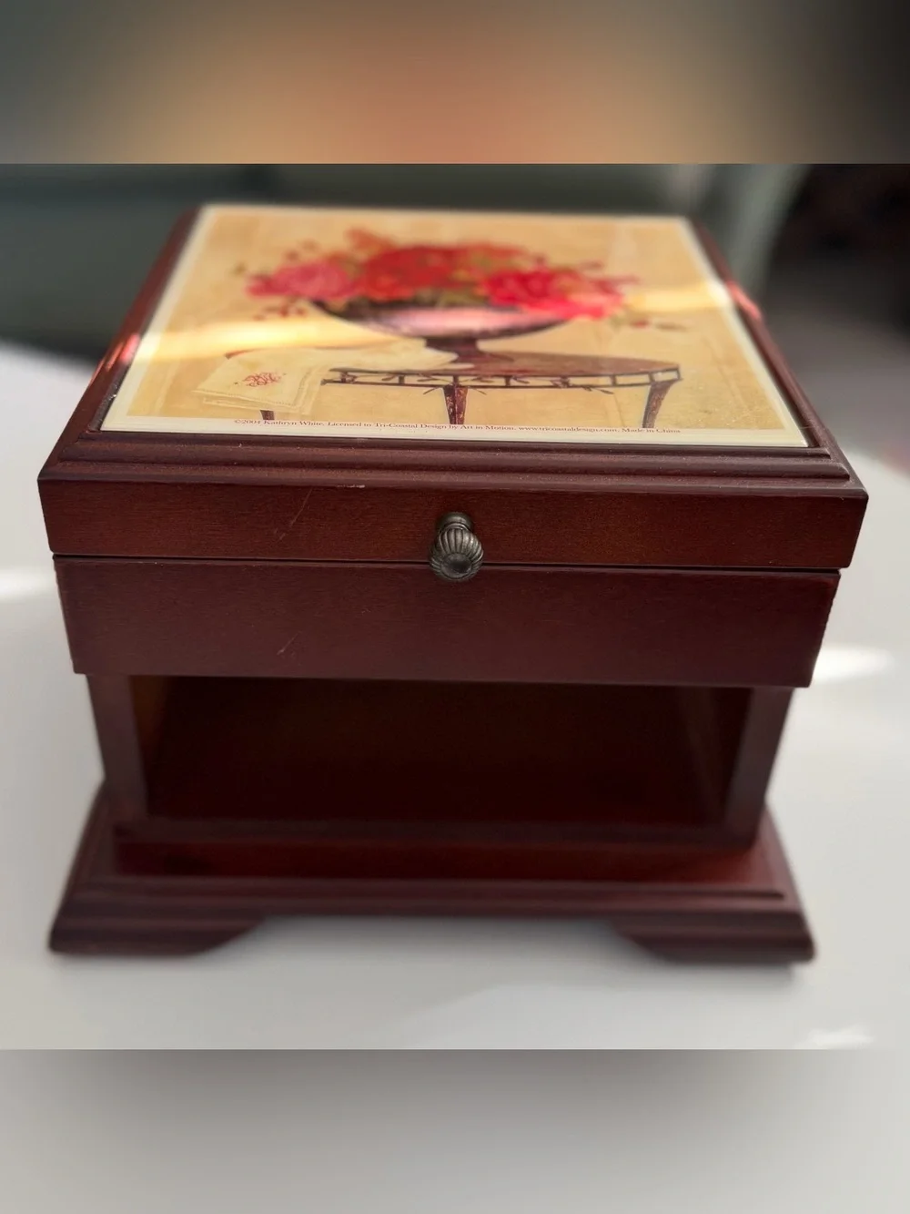 Cherry Wooden Jewelry Box Kathryn White